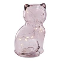 LED-Katze, altrosa, 17 cm