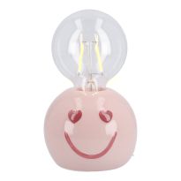 LED-Lampe mit Smiley-Sockel, rosa, 16 cm