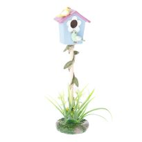 Deko-Vogelhaus, blau, 19 cm