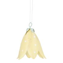 Anhänger Tulpe, Punkte/spitz/gelb, 5 x 7 cm