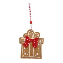 Anhänger Weihnachten, Lebkuchen-Geschenk/braun, 11 cm