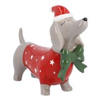 Deko-Dackel mit Pulli, 33 cm