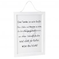 Schild Familienspruch, Wie du bist, 40 x 30 cm