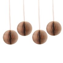 4er Set Anhänger Wabe/Kugel, altrosa