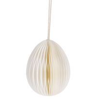 Anhänger Wabe, Ei/offwhite, 8 cm