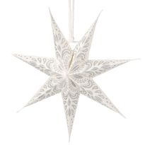 Papierstern, weiß/silber, Ornament, 18 cm