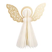 Deko-Engel Wabe, offwhite, 30 cm