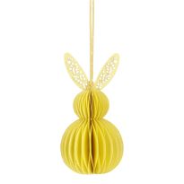 Anhänger Wabe, Hase/hellgelb/Ornament, 10 cm