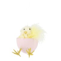 Anhänger Küken im Ei, rosa, 5.5 x 7 cm