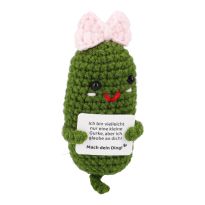 Häkelfigur Gemüse/Spruch, Gurke