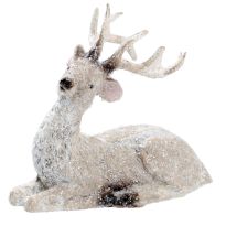 Rentier Schnee, liegend, 7 cm