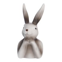 Hase Natur, Hände an Kinn, 18 cm