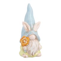Wichtel mit Hasenohren, Blume/blau, 17.5 cm
