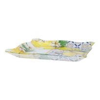 Schale Zitrone, eckig/gelb/blau, 30 cm
