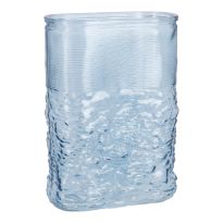 Vase Wellenrelief, blau, 13 x 7 x 18.5 cm