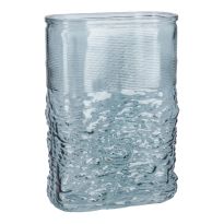 Vase Wellenrelief, dunkelblau, 13 x 7 x 18.5 cm