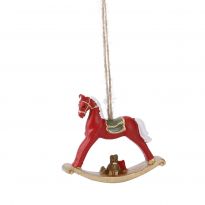 Anhänger Schaukelpferd, rot, 7 cm