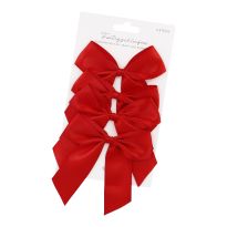 4er Set Satin-Schleife, rot