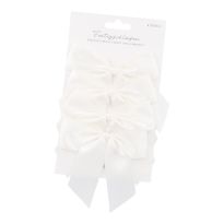 4er Set Satin-Schleife, creme