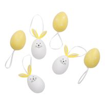 6er Set Deko-Eier Hase, gelb