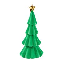 Baum Flock, grün/gold, 30 cm