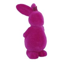 Hase Flock mit Krone, fuchsia, 23 cm