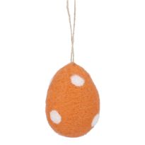 Anhänger Filz-Ei, Punkte/orange, 6 x 9 cm