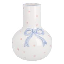 Vase Schleife/Punkte, blau, 18 cm