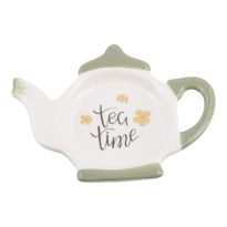 Untersetzer Teebeutel, weiß/grün, 12 cm