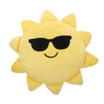 Kissen Sonne mit Brille, gelb, 55 cm