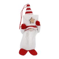 Anhänger Wichtel mit Briefumschlag, weiß, 13 cm