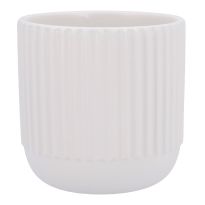 Blumentopf Rillen, matt-weiß, 10.5 cm