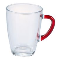 Teeglas mit Farbhenkel, rot, 350 ml