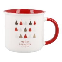 Becher Spruch/rot, Tannen, 360 ml