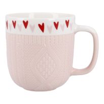 Becher Strick-Motiv, Herz, 345 ml