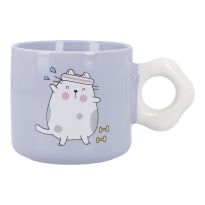 Becher Comic-Katze, Sport/lila, 310 ml