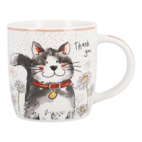 Becher Tier, Katze/grau, 330 ml