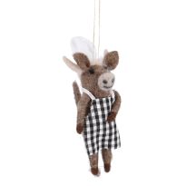 Anhänger Weihnachtstier, Stier/Koch, 14 cm