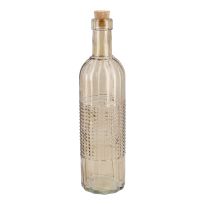 Vorratsflasche Korken, Relief/Rillen/Punkte/braun, 500 ml