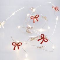 Lichterkette Ornament, Schleife, 15er