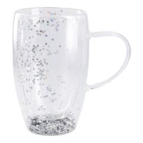 Doppelwand-Teeglas Glitter, silber, 420 ml