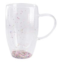 Doppelwand-Teeglas Glitter, bunt, 420 ml