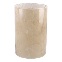 Vase Zylinder, Tupfen/karamell, 10 x 15 cm