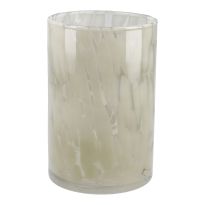 Vase Zylinder, Tupfen/grün, 10 x 15 cm