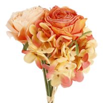 Strauß Rose/Hortensie, peach, 30 cm