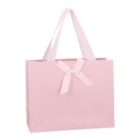 Geschenktüte Uni mit Schleife, rosa, 25 x 20 cm