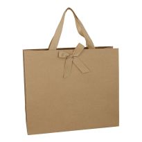 Geschenktüte Uni mit Schleife, braun, 36 x 31 cm