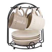 Espresso-Set Cafe, braun/creme