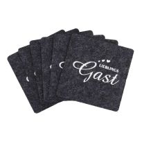 6er Set Untersetzer Filz, Lieblingsgast/anthrazit, 10 cm