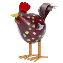 Hahn Nils, rot-braun mit Tupfen, Höhe 15 cm